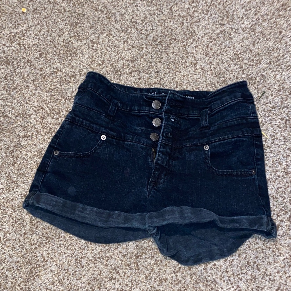 High rise denim shorts